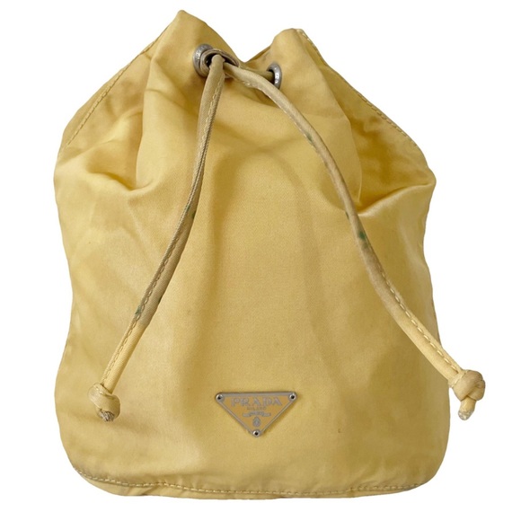 Prada yellow vela nylon drawstring pouch - Picture 1 of 12